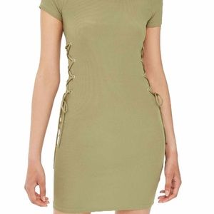 Ribbed body con dress